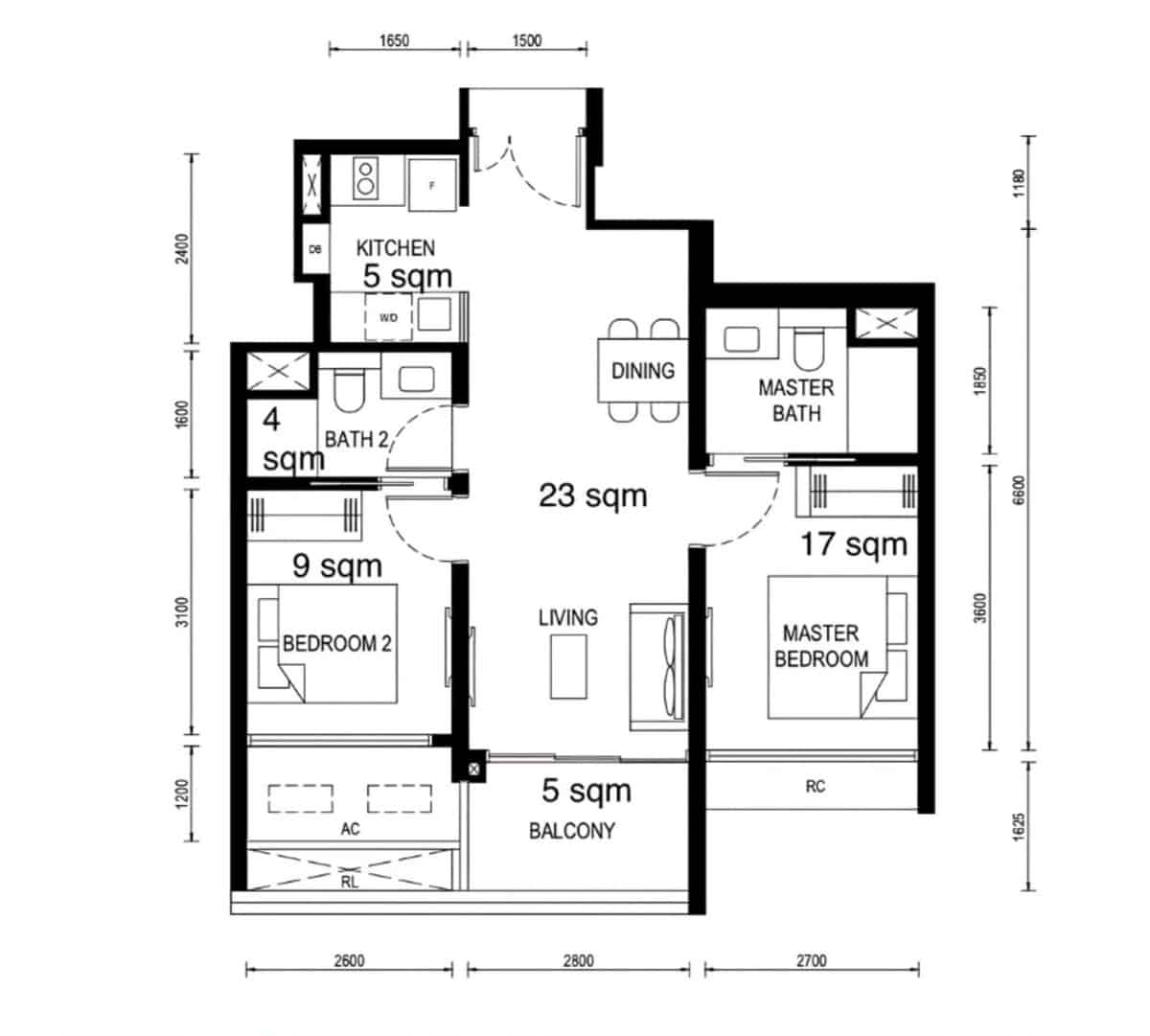 Lentor Central Residences 2 Bedroom Floor Plan Lentor Central Residences 2 Bedroom Floor Plan