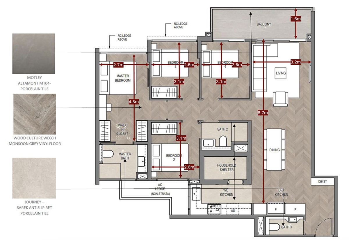 A Typical 4 Bedrooms in Springleaf Residence A Typical 4 Bedrooms in Springleaf Residence