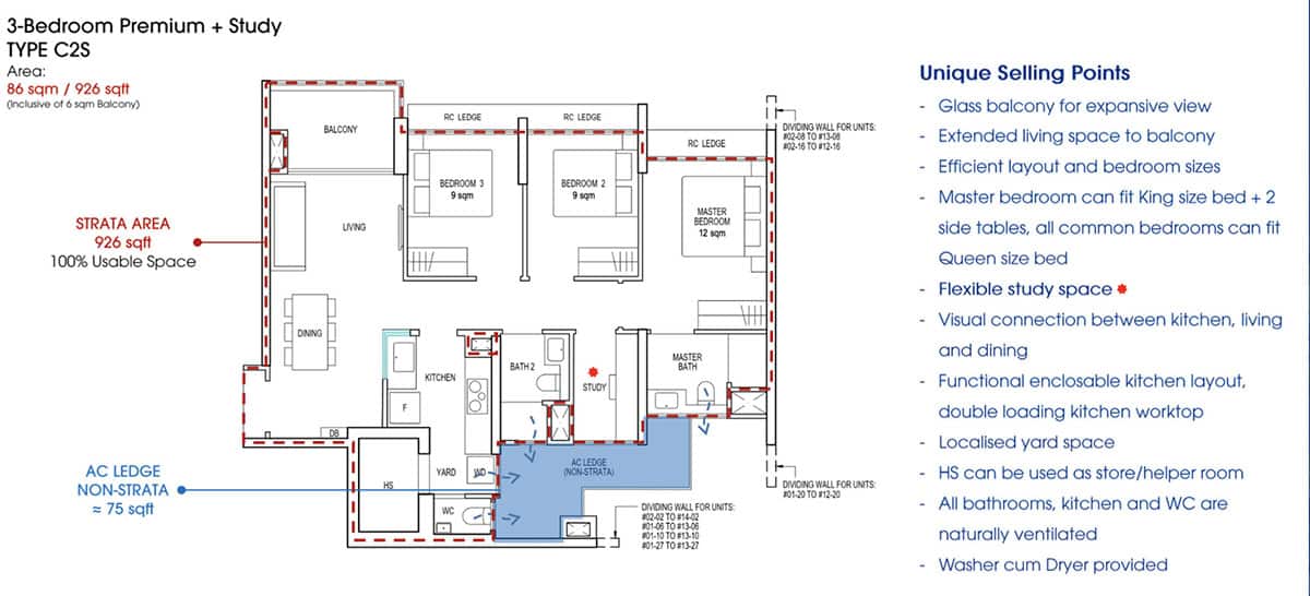 Rivelle Tampines Floor Plan 3 bedroom plus study Rivelle Tampines Floor Plan 3 bedroom plus study