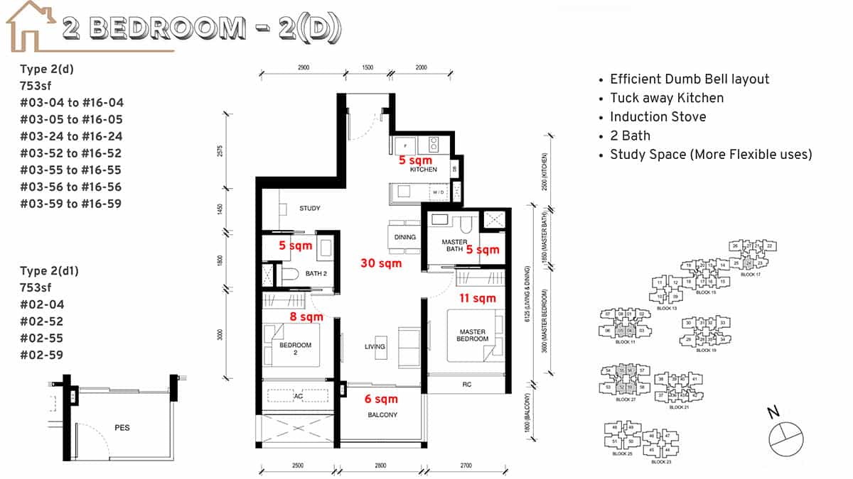 Tengah Garden Residences Floor Plan 2 Bedroom D Tengah Garden Residences Floor Plan 2 Bedroom D