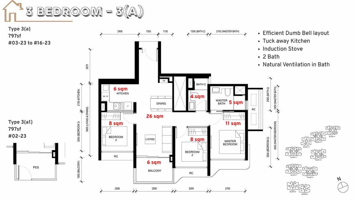 Tengah Garden Residences Floor Plan 3 Bedroom A Tengah Garden Residences Floor Plan 3 Bedroom A
