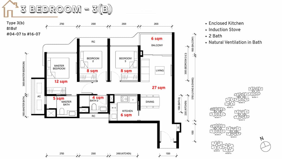 Tengah Garden Residences Floor Plan 3 Bedroom B Tengah Garden Residences Floor Plan 3 Bedroom B