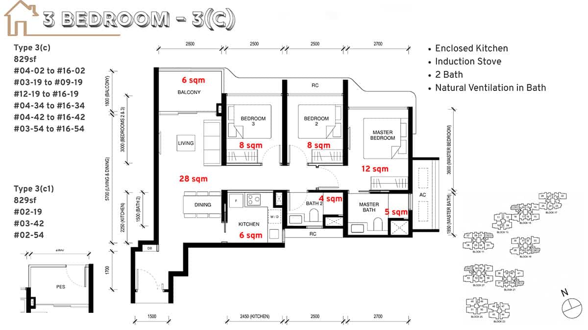 Tengah Garden Residences Floor Plan 3 Bedroom C Tengah Garden Residences Floor Plan 3 Bedroom C