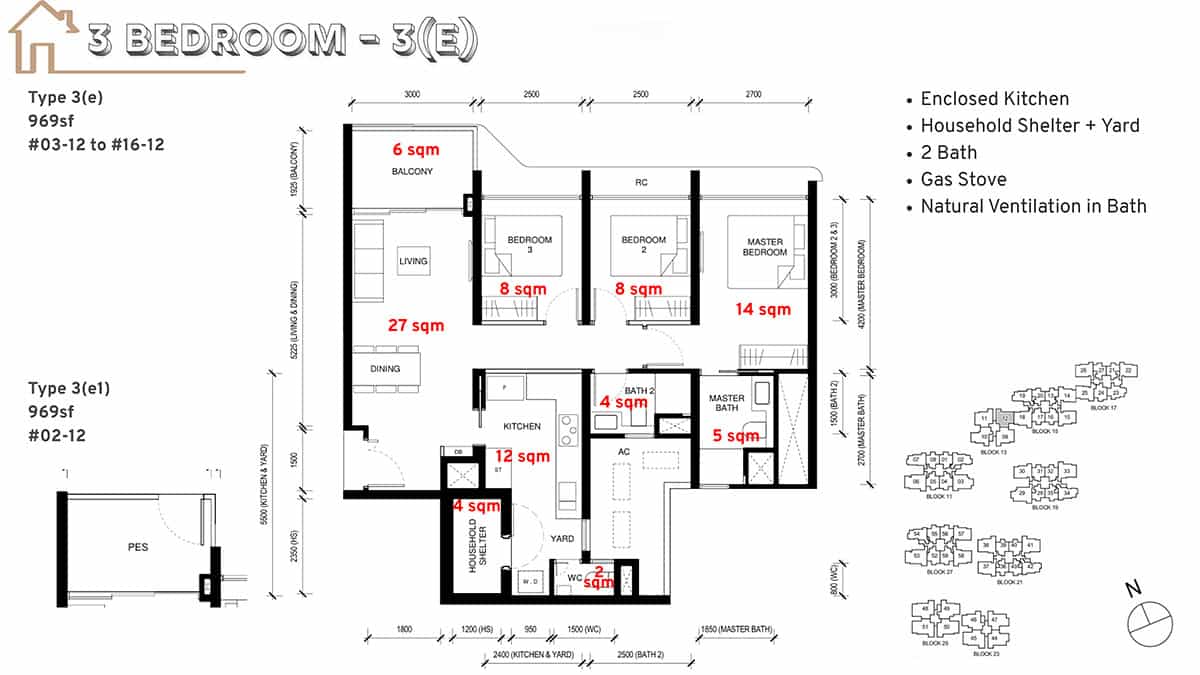 Tengah Garden Residences Floor Plan 3 Bedroom E Tengah Garden Residences Floor Plan 3 Bedroom E