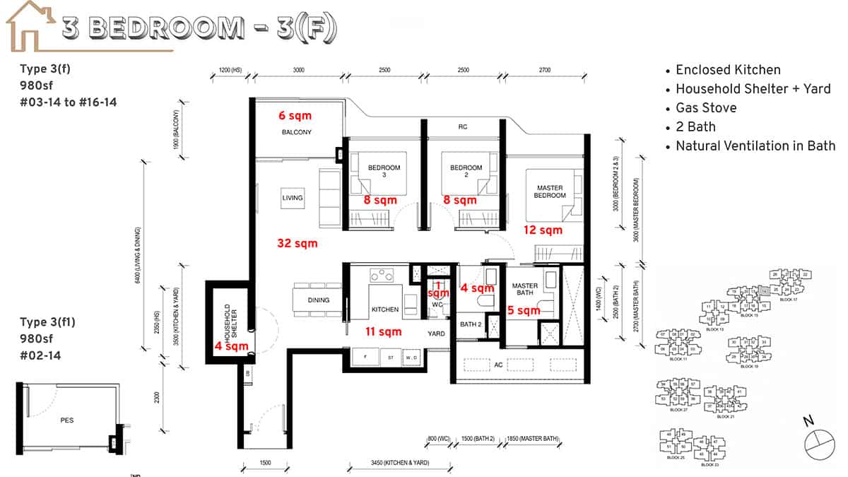 Tengah Garden Residences Floor Plan 3 Bedroom F Tengah Garden Residences Floor Plan 3 Bedroom F