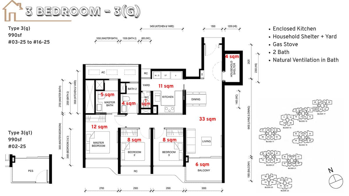 Tengah Garden Residences Floor Plan 3 Bedroom G Tengah Garden Residences Floor Plan 3 Bedroom G