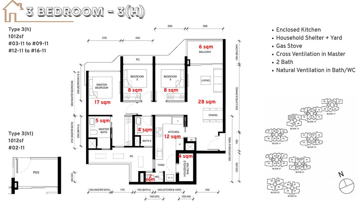 Tengah Garden Residences Floor Plan 3 Bedroom H Tengah Garden Residences Floor Plan 3 Bedroom H