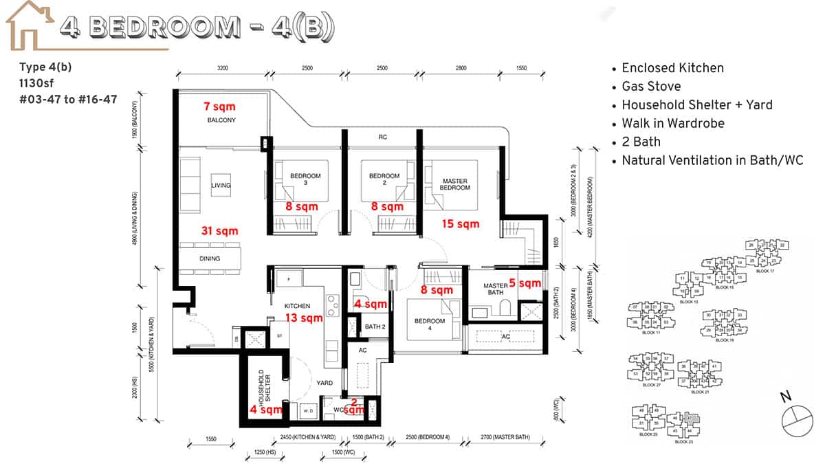 Tengah Garden Residences Floor Plan 4 Bedroom B Tengah Garden Residences Floor Plan 4 Bedroom B