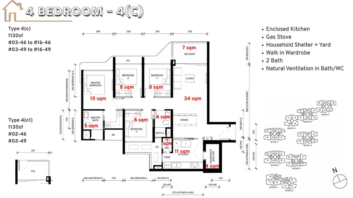 Tengah Garden Residences Floor Plan 4 Bedroom C Tengah Garden Residences Floor Plan 4 Bedroom C