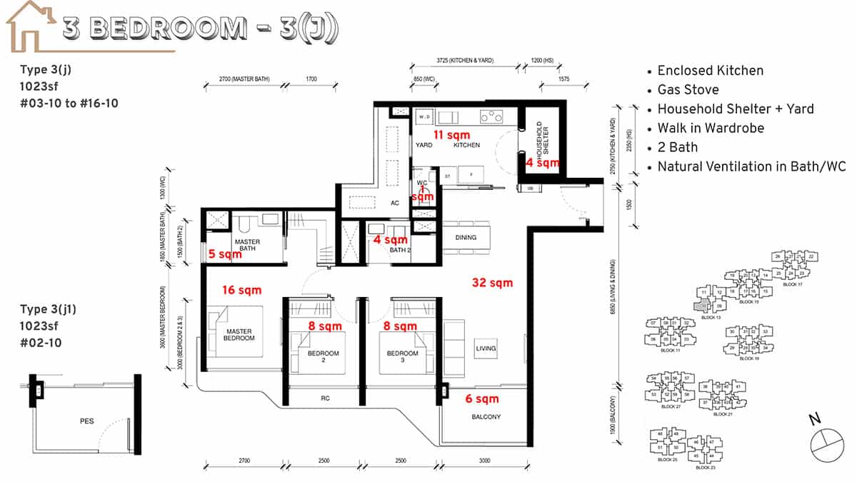 Tengah Garden Residences Floor Plan 3 Bedroom J Tengah Garden Residences Floor Plan 3 Bedroom J