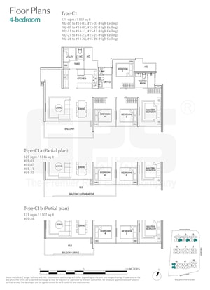 skypark residences floor plan 4BR