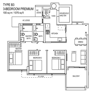 the terrace ec floor plan Type B3