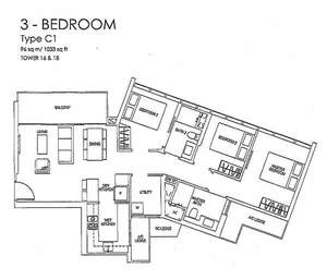 Sims Urban Oasis Floor Plan 3BR Grand