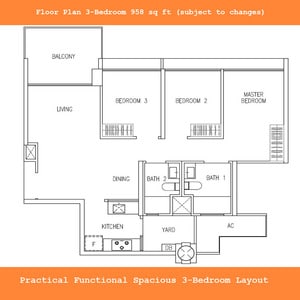 wandervale ec floor plan 3-bedroom