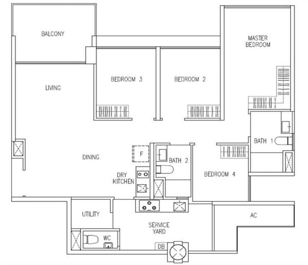 wandervale ec floor plan 4-Bedroom 