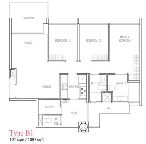 wandervale ec floor plan 3-bedroom Premium