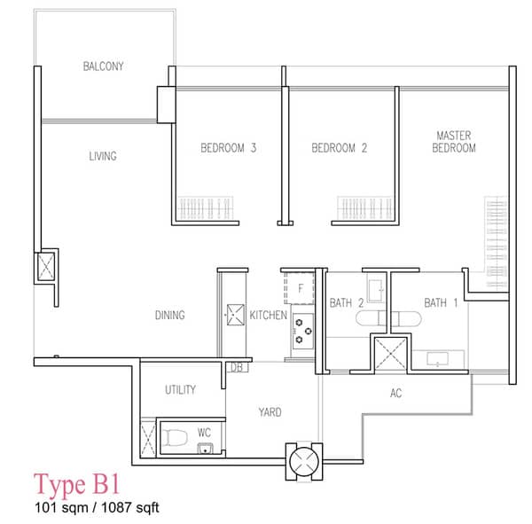 wandervale ec floor plan 3-bedroom Premium