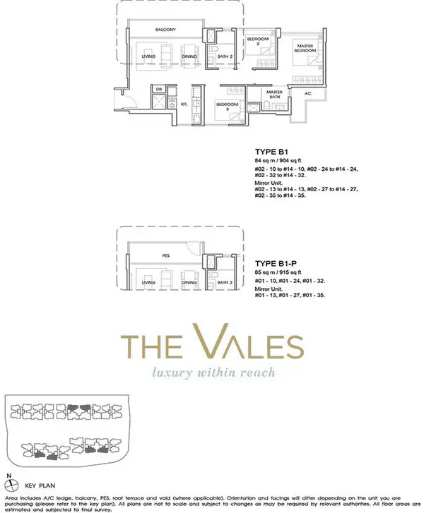 the vales ec floor plan 3BR