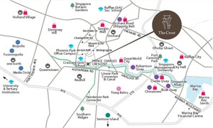 the crest location map