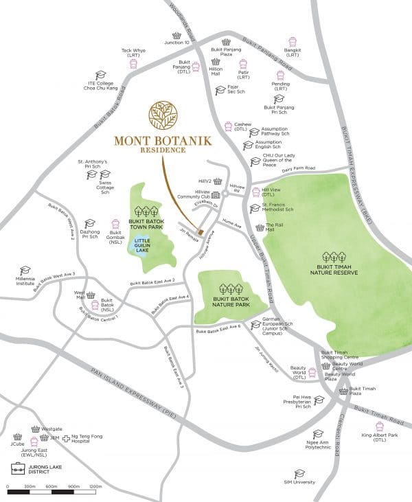 Mont Botanik Location map