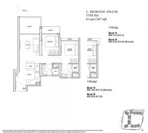 the woodleigh residences 2 bedroom floor plan