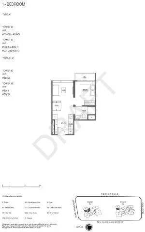 Midtown Modern Floor Plan 1 Bedroom Draft
