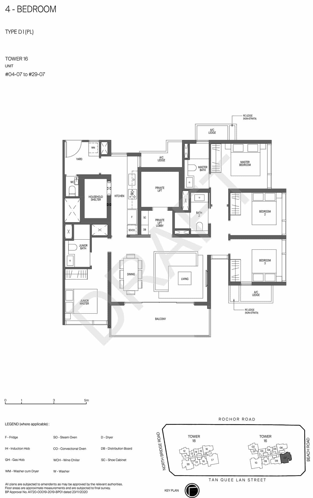 Midtown Modern Floor Plan 4 Bedroom Draft