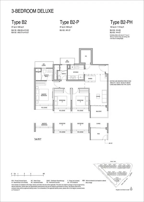 Copen Grand 3 Bedroom Floor Plan Type B2 | The New Launch Property Copen Grand 3 Bedroom Floor Plan Type B2