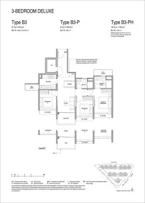 Copen Grand 3 Bedroom Floor Plan Type B3