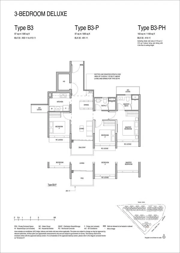Copen Grand 3 Bedroom Floor Plan Type B3 | The New Launch Property Copen Grand 3 Bedroom Floor Plan Type B3