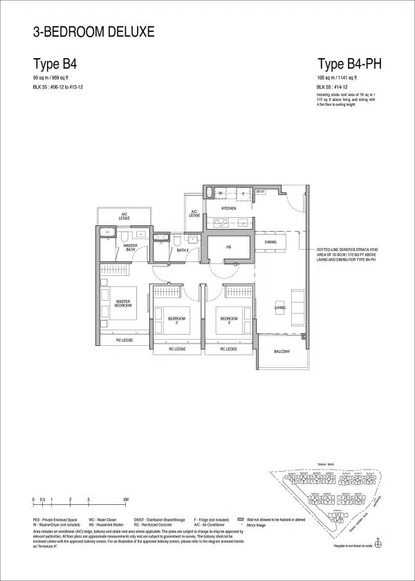 Copen Grand 3 Bedroom Floor Plan Type B4 | The New Launch Property Copen Grand 3 Bedroom Floor Plan Type B4