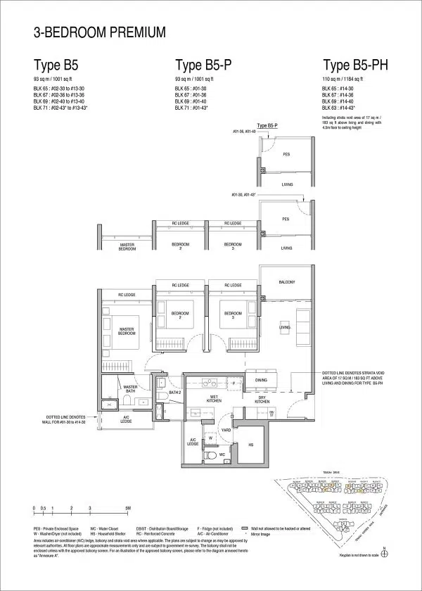 Copen Grand 3 Bedroom Floor Plan Type B5 | The New Launch Property Copen Grand 3 Bedroom Floor Plan Type B5