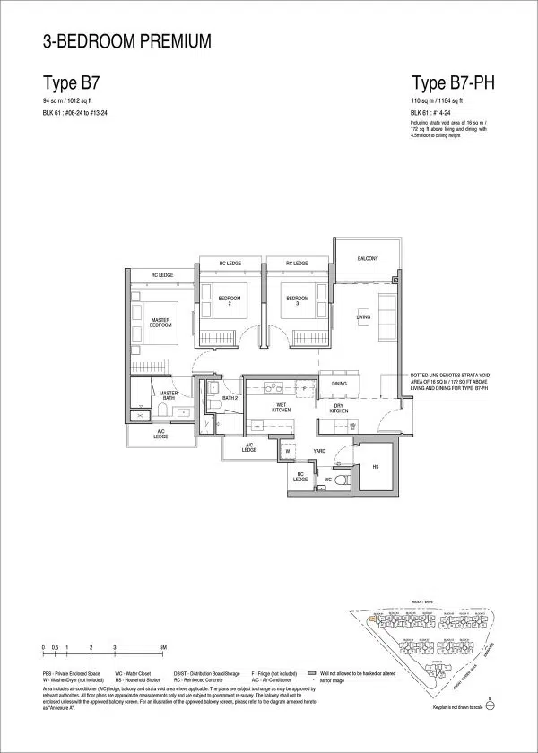 Copen Grand 3 Bedroom Floor Plan Type B7 | The New Launch Property Copen Grand 3 Bedroom Floor Plan Type B7