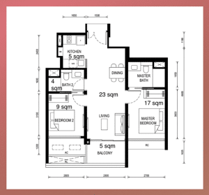 Floor Plan Typical 2 Bedroom