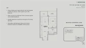 One Marina Gardens Floor Plan 1 Bedroom