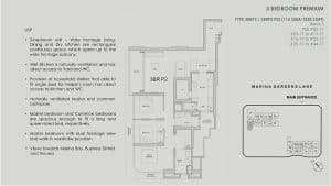 One Marina Gardens Floor Plan 3 Bedroom