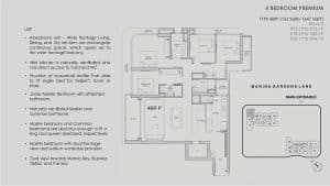 One Marina Gardens Floor Plan 4 Bedroom