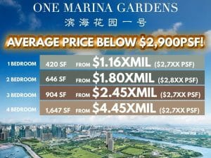 One Marina Gardens starting prices by type