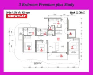 Zyon Grand 3 Bedroom Premium plus Study