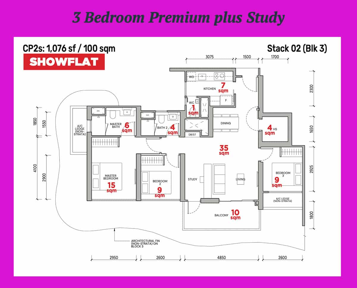 Zyon Grand 3 Bedroom Premium plus Study