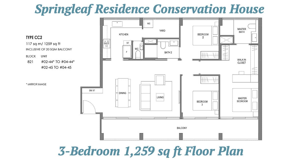 Springleaf Residence Conservation House 3 bedroom floor plan