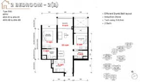Tengah Garden Residences Floor Plan 2 Bedroom B