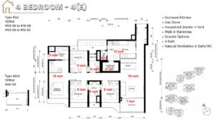 Tengah Garden Residences Floor Plan 4 Bedroom E